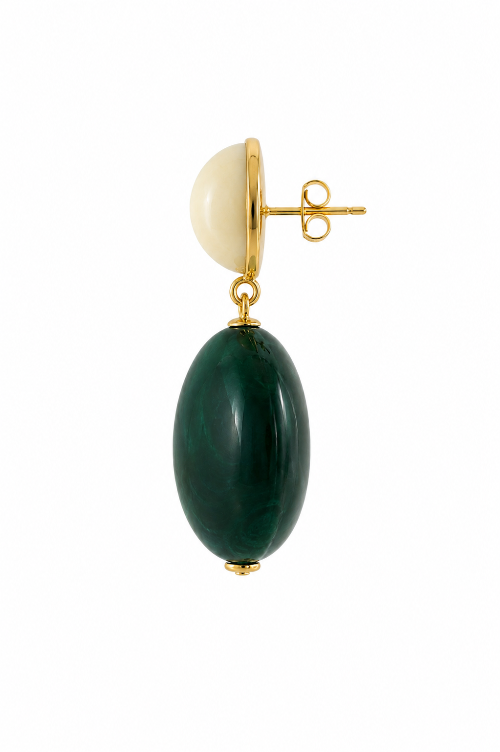 SALMA EARRINGS IVORY/GREEN MARBLE