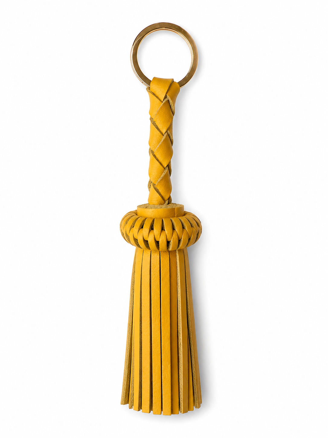 LEATHER TASSEL KEYCHAIN MARIGOLD, GOLD