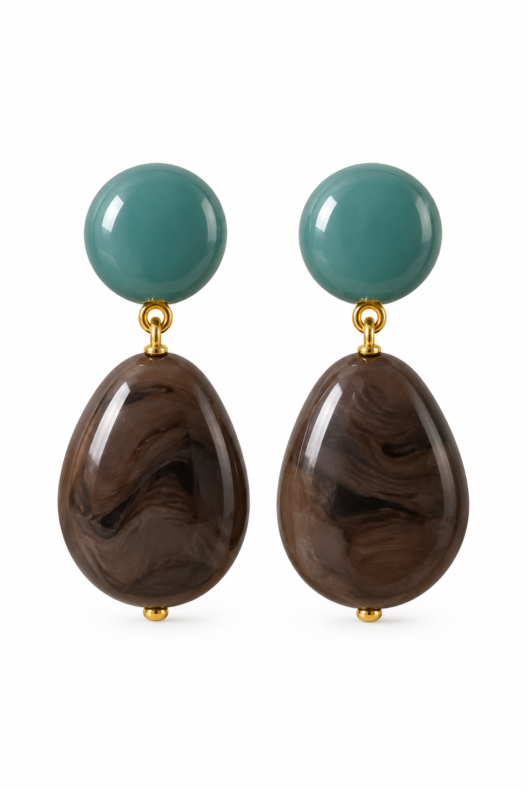 PALOMA EARRINGS TEAL/CHOCOLATE