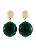SALMA EARRINGS IVORY/GREEN MARBLE