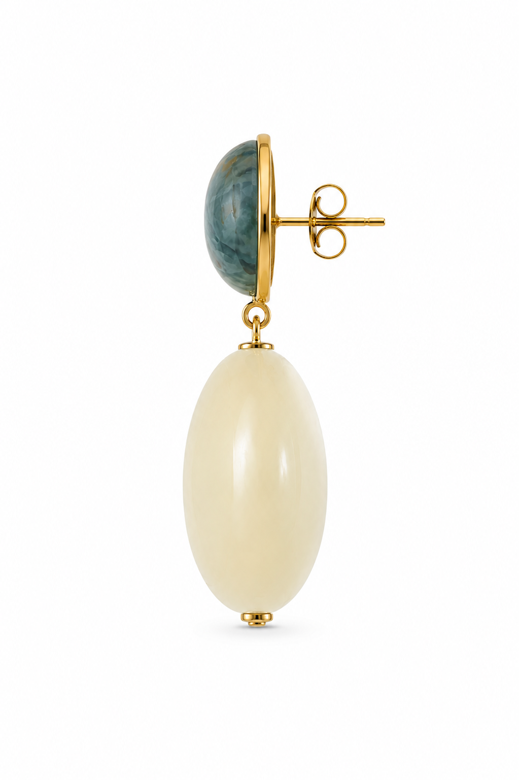 SALMA EARRINGS AQUA MARBLE/IVORY
