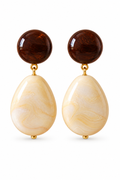 PALOMA EARRINGS MAHOGANY/MARBLE IVORY