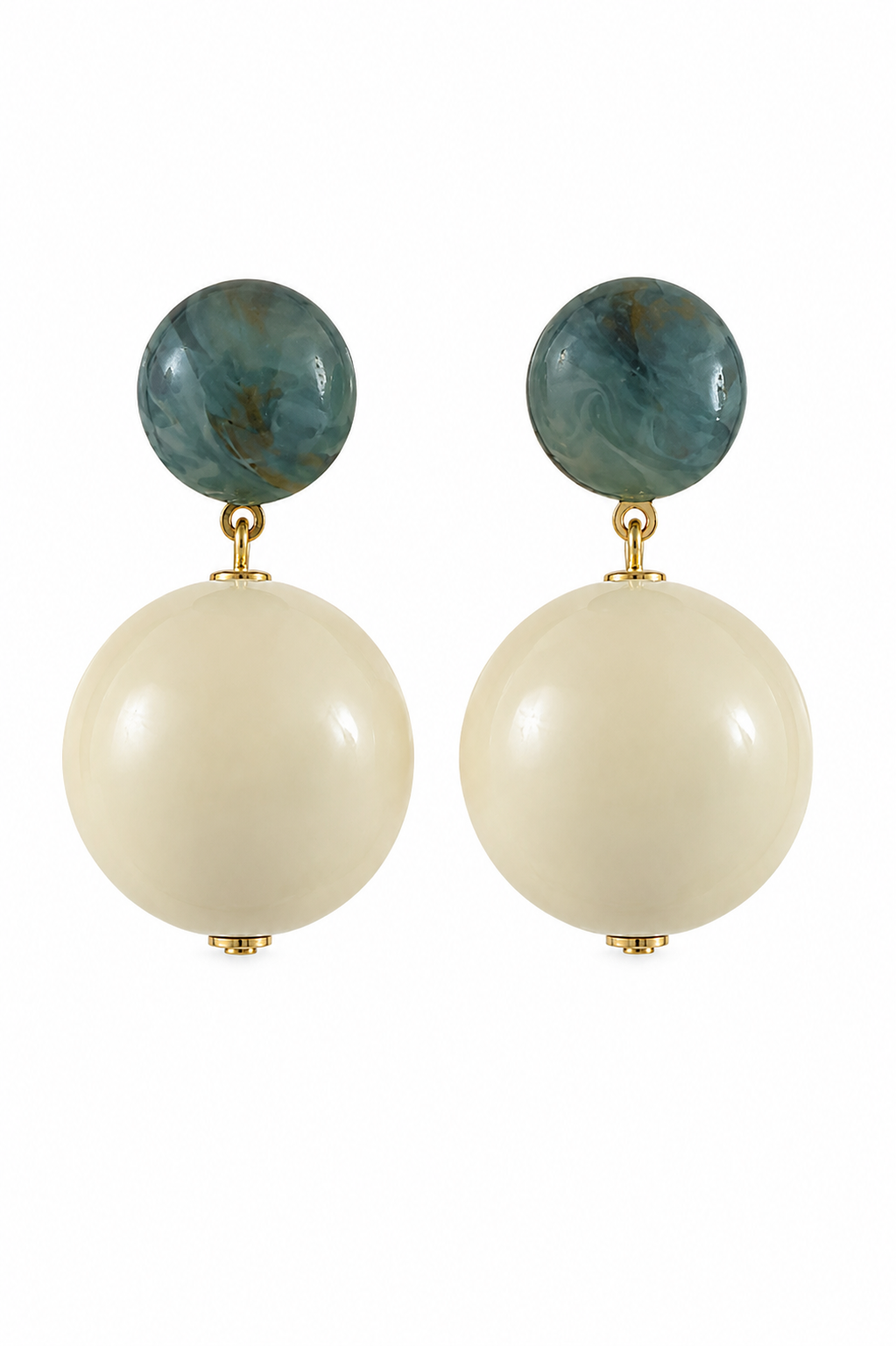 SALMA EARRINGS AQUA MARBLE/IVORY