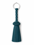 LEATHER TASSEL KEYCHAIN TEAL