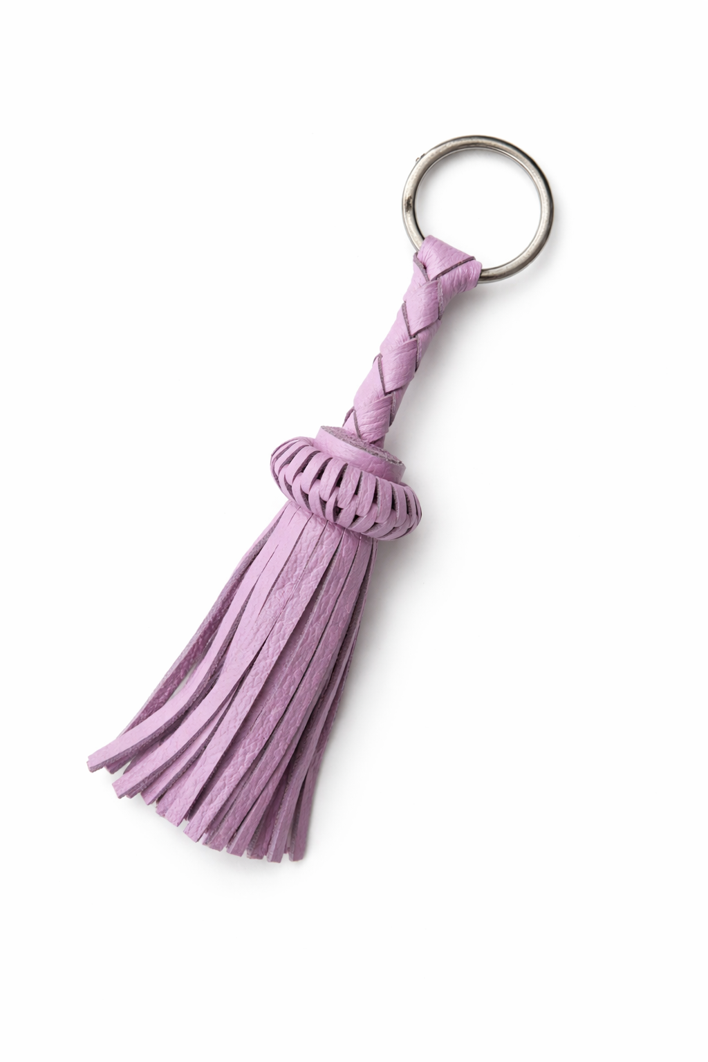 LEATHER TASSEL KEYCHAIN OYSTER