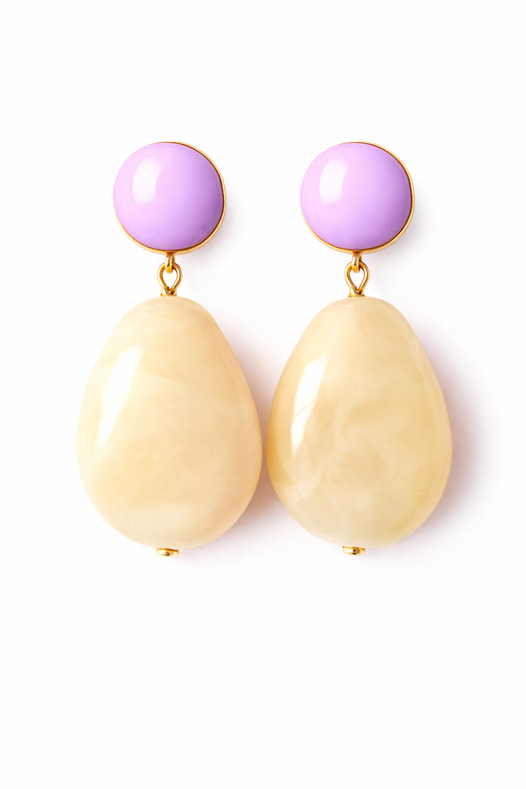 PALOMA EARRINGS LILAC/BUTTERY IVORY