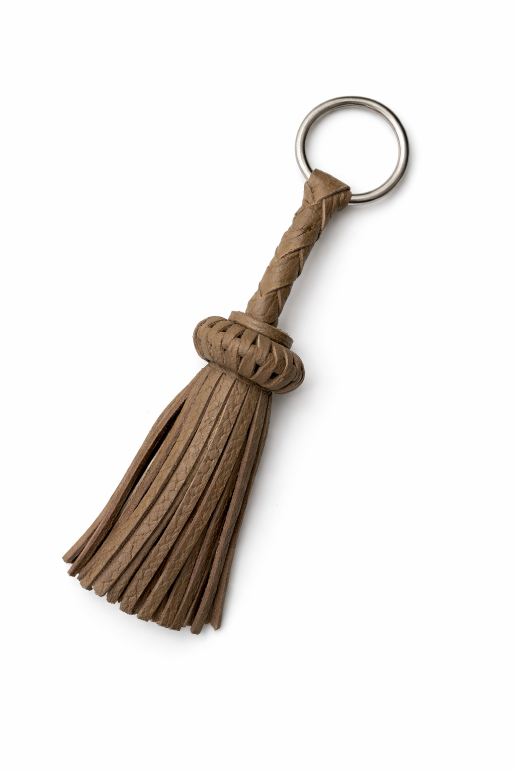 LEATHER TASSEL KEYCHAIN KHAKI