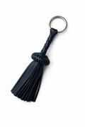 LEATHER TASSEL KEYCHAIN NAVY