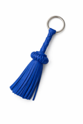 LEATHER TASSEL KEYCHAIN PERSIAN BLUE