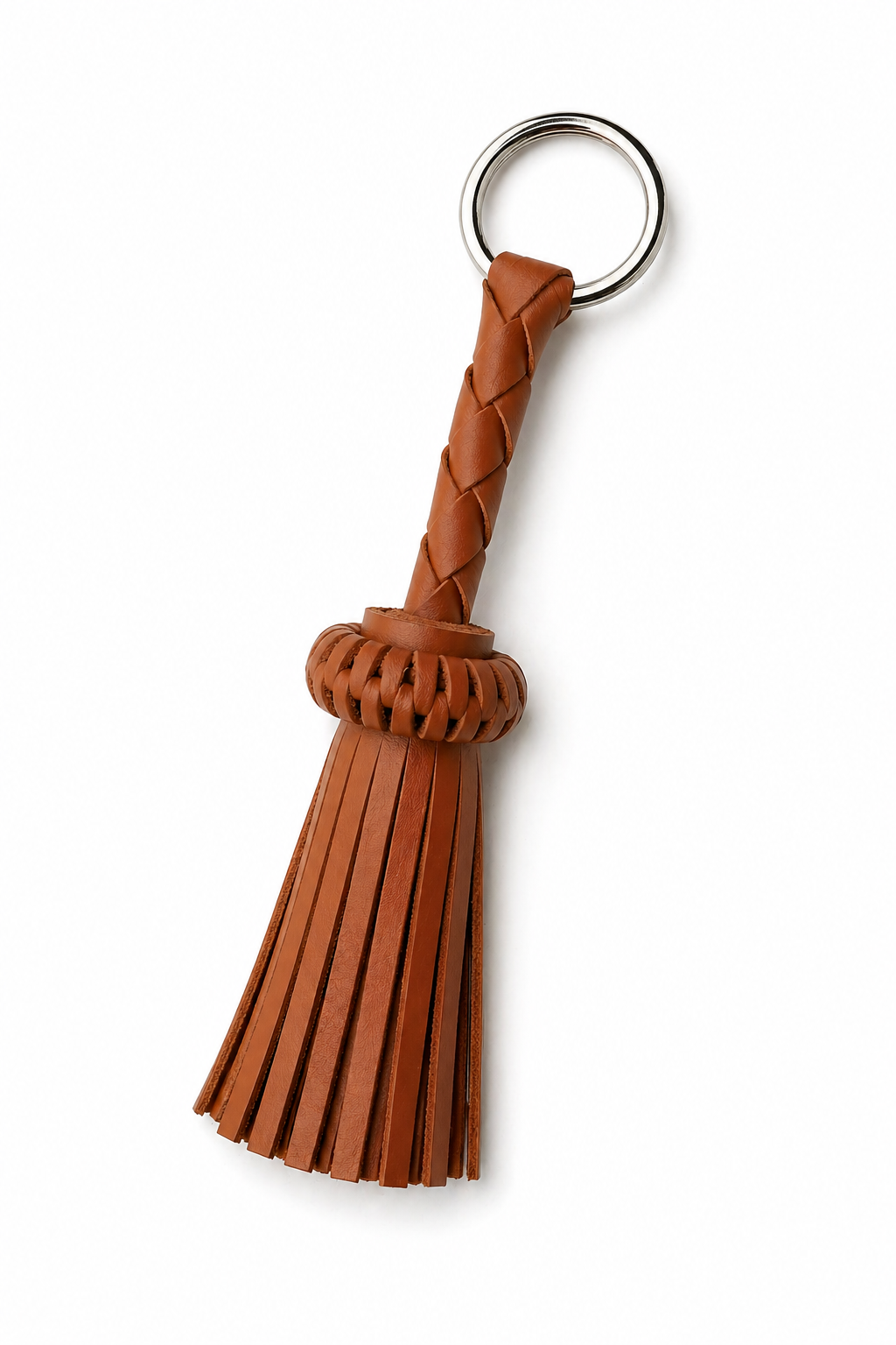 LEATHER TASSEL KEYCHAIN TAN