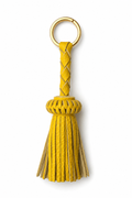 LEATHER TASSEL KEYCHAIN LEMON, GOLD