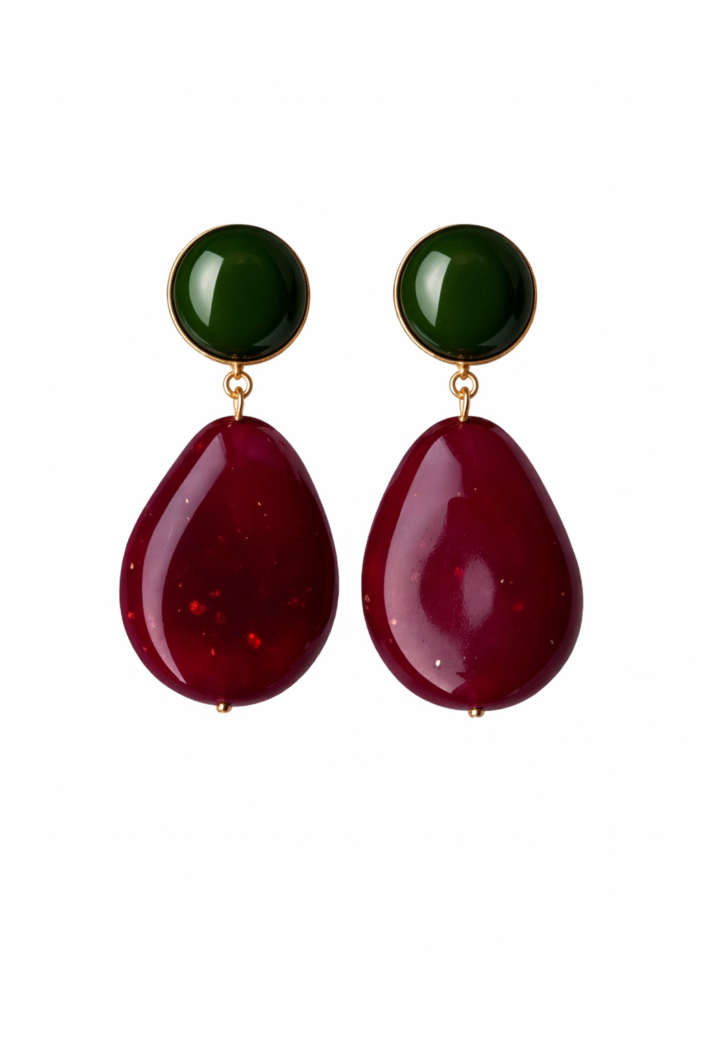 PALOMA EARRINGS FOREST/BURGUNDY