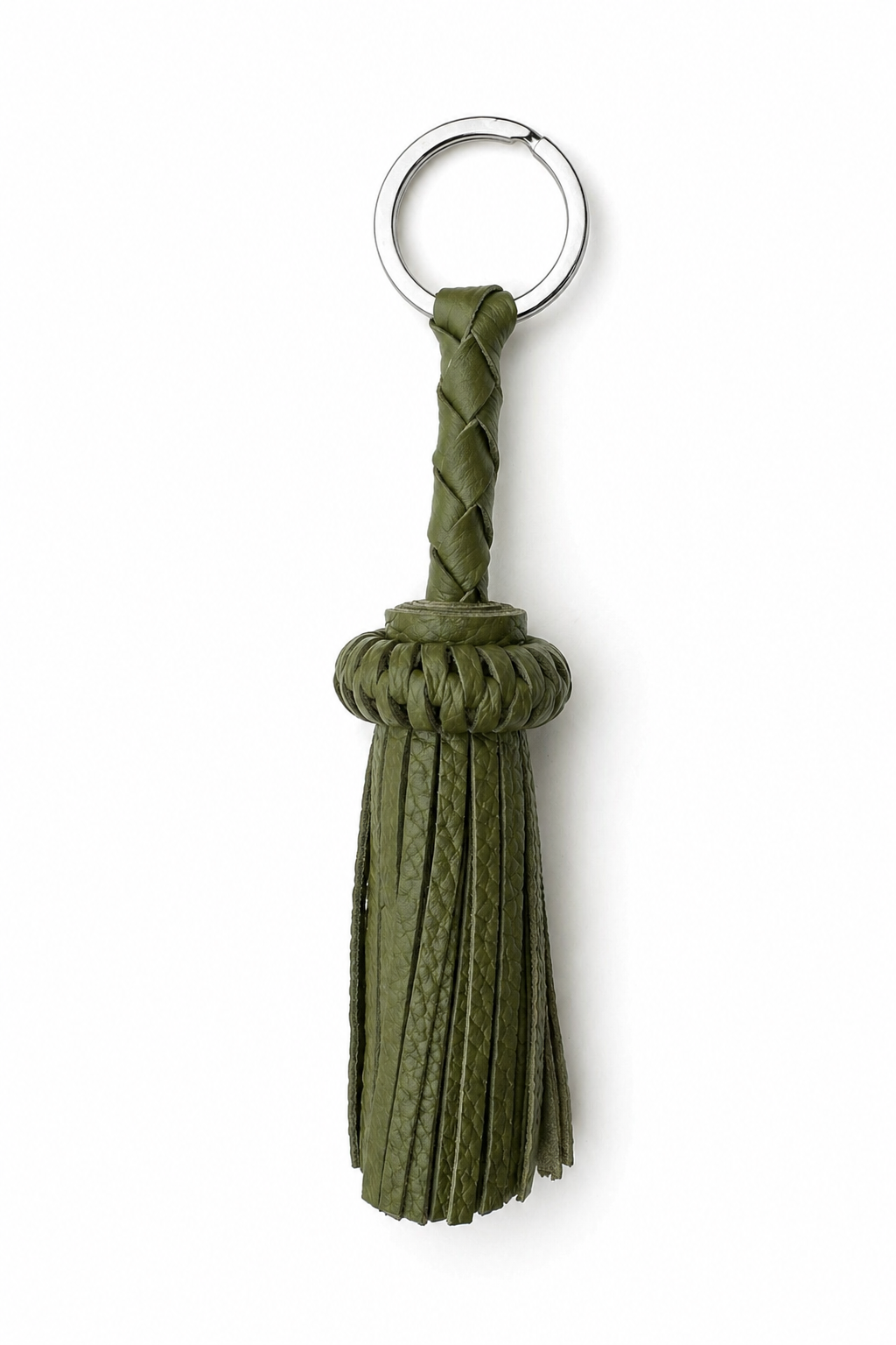 LEATHER TASSEL KEYCHAIN SAGE