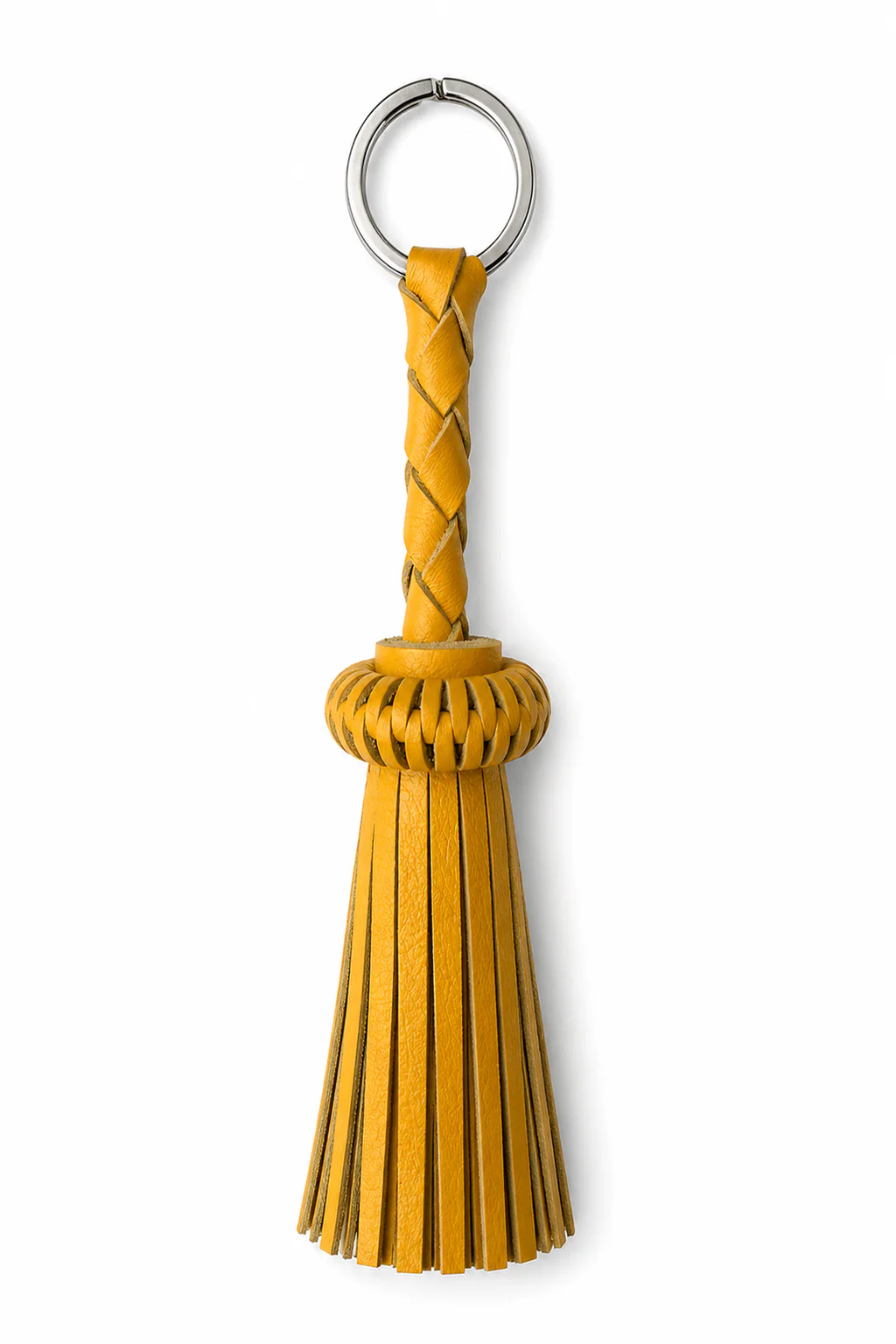 LEATHER TASSEL KEYCHAIN MARIGOLD